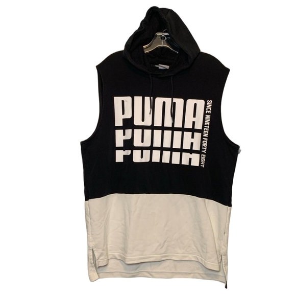 PUMA Men's Power Colorblock Sleeveless Hoodie Large - Picture 1 of 9